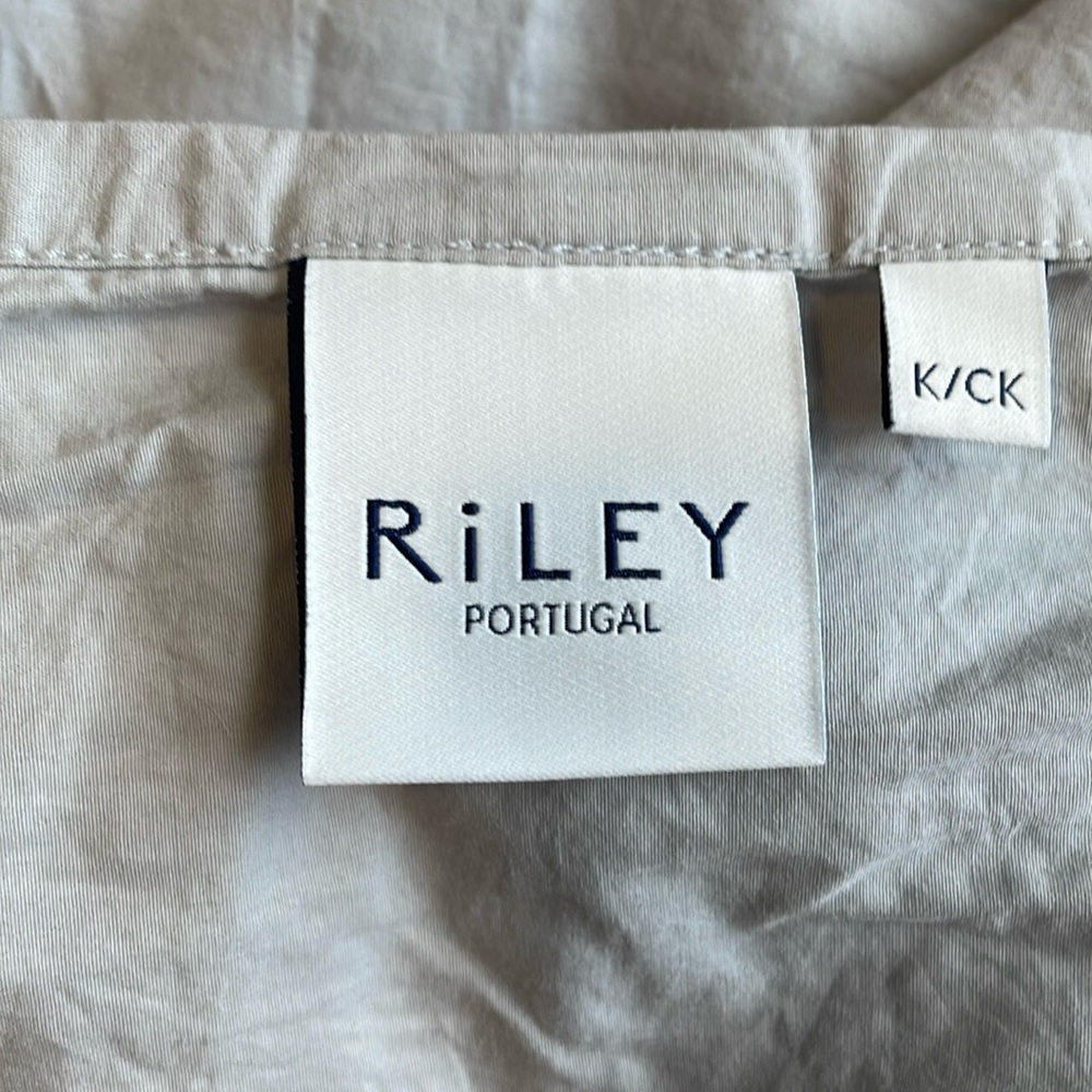 Riley king Size Percale Duvet Cover in Silver